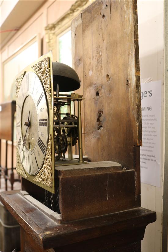 William Lane of Calstone. A mid 18th century oak thirty hour longcase clock